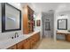 Double vanity bathroom with access to bedroom at 1869 Merlot Dr, Sanford, FL 32771
