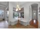 Kitchen nook with built-in bench seating and pool view at 1869 Merlot Dr, Sanford, FL 32771