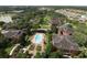Aerial view of community pool and residential buildings at 1341 Arbor Vista Loop # 213, Lake Mary, FL 32746