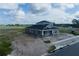 Aerial view of a new home under construction with landscaping and roads at 5312 Center Lake Ranch Blvd, St Cloud, FL 34771