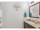 Small bathroom with vanity and decorative wall art at 4522 Brook Hollow Cir, Winter Springs, FL 32708