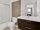 Modern bathroom with a large shower and mosaic tile at 6214 Stevenson Dr # 303, Orlando, FL 32835