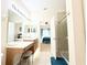 Bathroom with double vanity, walk-in shower and bedroom view at 2856 Oakwater Dr # 2856, Kissimmee, FL 34747