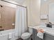 Clean bathroom with shower/tub combo and vanity at 8020 Shaker St, Kissimmee, FL 34747