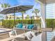 Relaxing patio area with outdoor seating and umbrella at 8020 Shaker St, Kissimmee, FL 34747