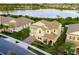 Two-story house with lake view and landscaped yard at 9849 Lost Creek Dr, Winter Garden, FL 34787