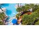 Aerial view of a water slide at a resort-style pool at 7400 Oakmoss Loop, Davenport, FL 33837