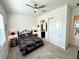 Comfortable bedroom with double doors to the bathroom at 16779 Broadwater Ave, Winter Garden, FL 34787