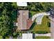 Overhead view showcasing home's layout and landscaping at 816 Pershing Ave, Orlando, FL 32806