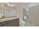 Bathroom with single vanity and shower/tub combo at 2468 Dubai St, Kissimmee, FL 34747