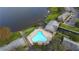 Aerial view of community pool and lake access at 616 Georgetown Dr # B, Casselberry, FL 32707