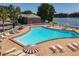 Inviting community pool with plenty of lounge chairs at 616 Georgetown Dr # B, Casselberry, FL 32707