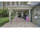Outdoor patio area with built-in grill and plenty of space at 213 Sandy Cir, South Daytona, FL 32119