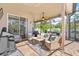 Covered patio overlooking the pool and backyard at 6807 Sylvan Woods Dr, Sanford, FL 32771