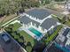 Aerial view showcasing a modern home, pool, and surrounding landscape at 1948 Rowena Ave, Orlando, FL 32803