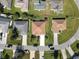 Aerial view of house on residential street at 552 Eagle Ct, Kissimmee, FL 34759