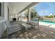 Relaxing patio with covered seating area and view of the refreshing pool at 1680 Moon Valley Dr, Davenport, FL 33896