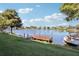 Enjoy lake views from the backyard with a private dock at 2711 Emerald Lake Ct, Kissimmee, FL 34744