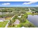 Aerial view showcasing home's location near the lake at 119 Lake Dr, Oviedo, FL 32765