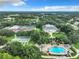 Aerial view of community amenities including pool and tennis courts at 3904 Plantation Blvd, Leesburg, FL 34748