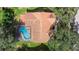 Home with pool and screened enclosure, top-down view at 6618 Abeydon Ct, Orlando, FL 32818