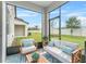 Relaxing screened patio with outdoor furniture at 15211 Willow Arbor Cir, Orlando, FL 32824