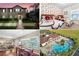 Townhome community featuring pool, clubhouse, and playground at 3214 Gold Ln, Kissimmee, FL 34747