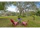 Scenic waterfront view with lush landscaping and seating area at 5016 Dorman Rd, Lakeland, FL 33813