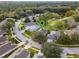 Aerial view of a house's location on a cul-de-sac street in a residential neighborhood at 8019 Arcadian Ct, Mount Dora, FL 32757