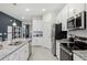 Open concept kitchen with stainless steel appliances and granite countertops at 1708 Columbus Path, St Cloud, FL 34771