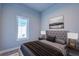 Bright bedroom with a queen-size bed and modern lamps at 7760 Sandy Ridge Dr # 222, Kissimmee, FL 34747