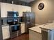 Modern kitchen with stainless steel appliances and granite countertops at 9004 Shine Dr, Kissimmee, FL 34747