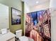 Bathroom with Harry Potter themed shower curtain at 2477 Shanti Dr, Kissimmee, FL 34746