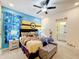 Minion-themed bedroom with king-size bed and decor at 2477 Shanti Dr, Kissimmee, FL 34746