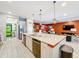 Modern kitchen with island and stainless steel appliances at 2477 Shanti Dr, Kissimmee, FL 34746