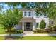 Two-story house with front yard and walkway at 7423 Sparkling Ct, Reunion, FL 34747
