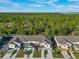 Aerial perspective of townhouses, showcasing their design and surroundings at 1592 Wynford Cir, Tavares, FL 32778