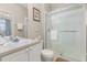 Clean bathroom with a shower and sink vanity at 2361 Silver Palm Dr, Kissimmee, FL 34747