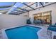 Private screened pool and patio area with seating at 2361 Silver Palm Dr, Kissimmee, FL 34747
