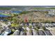 Aerial view showing a house's location in a residential area at 610 Aeolian Dr, New Smyrna Beach, FL 32168