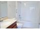 Bathroom with a tub, shower, and vanity at 2825 Attwater Loop, Winter Haven, FL 33884