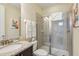 Clean bathroom with granite countertop and walk-in shower at 471 Lasso Dr, Kissimmee, FL 34747