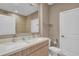 Clean bathroom with double vanity and shower at 7598 Brooklyn Dr, Kissimmee, FL 34747