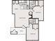 Two-bedroom floor plan with living room, kitchen, and two baths at 375 Lake Ontario Ct # 102, Altamonte Springs, FL 32701