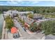 Aerial view of a lakeside street with shops and restaurants at 1054 Waterside Dr, Celebration, FL 34747