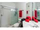 Clean bathroom with a shower/tub combo and wood vanity at 3344 Robert Trent Jones Dr # 40305, Orlando, FL 32835