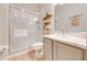 Clean bathroom with single vanity and shower/tub combo at 113 Lena Ann Dr, Saint Cloud, FL 34771