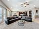 Large living room with a cozy sectional sofa and high ceilings at 6245 Little Lake Sawyer Dr, Windermere, FL 34786