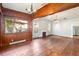 Living room with hardwood floors, fireplace and built-in shelving at 2415 S Laurel Ave, Sanford, FL 32771