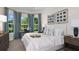 Bright bedroom with a comfortable bed and large windows at 863 Arbor Green Trl, St Cloud, FL 34771